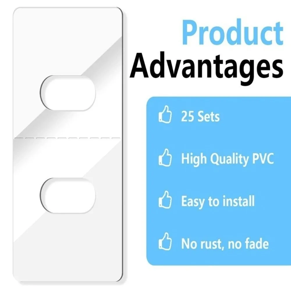 50pcs PVC Invisible Blinds Fixers Double Size Reinforce Top Blind Repair Tabs Easy Install Clear Vertical Blind Fixers Home Use