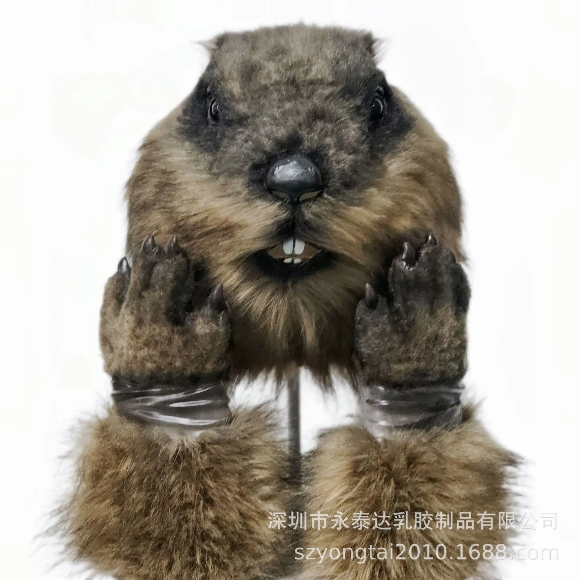 Nuevos guantes bonitos y esponjosos para la cabeza de marmota, máscara de látex para Cosplay de Halloween, accesorios para fiesta de actuación