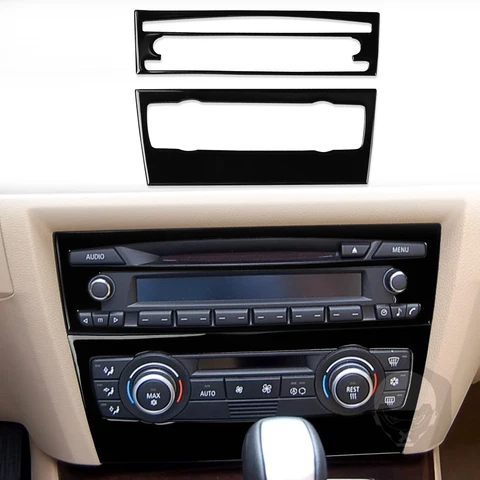 Для Bmw 3 серии E90 E92 2005-2012 фортепиано черный кондиционер CD панель управления пластиковая крышка аксессуары для салона автомобиля наклейка