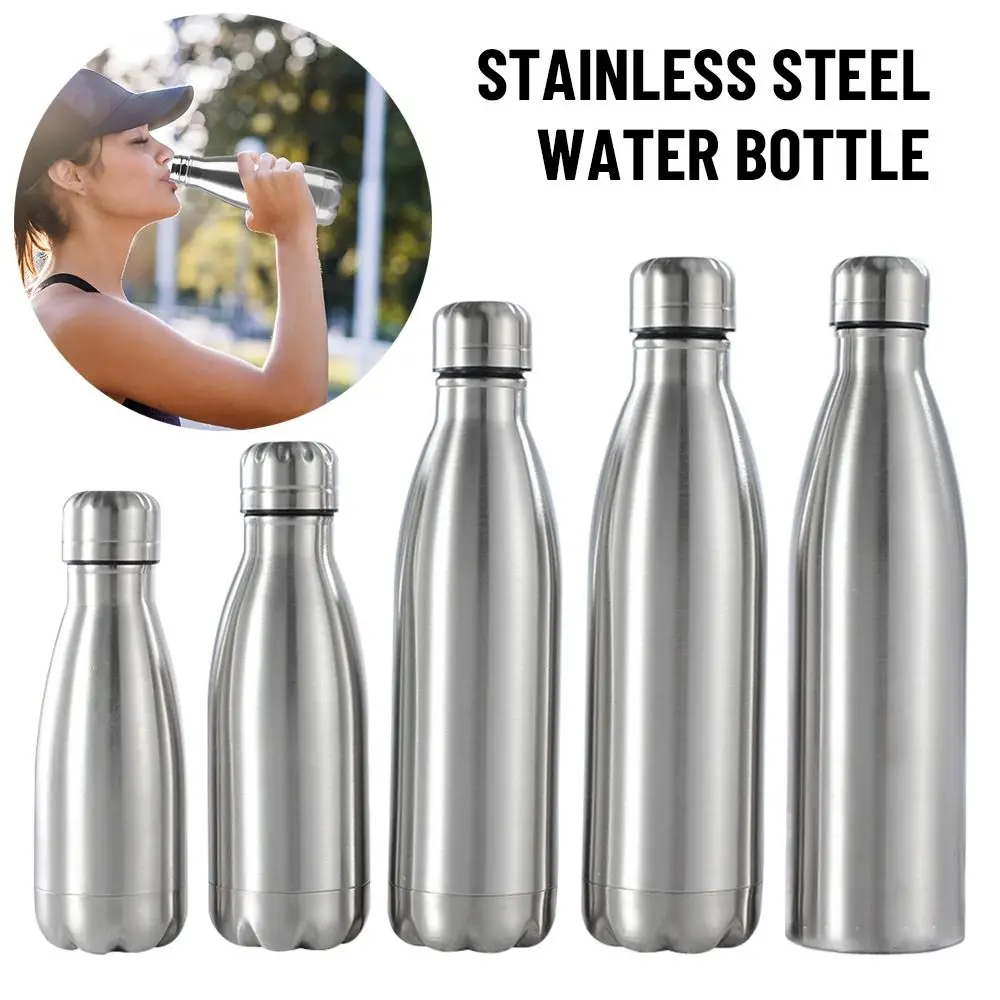 0.35/1 Liter Portable Stainless Steel Monolayer Drinking Cola Drink Cup Sports Water Bottle Leak-proof Kettle