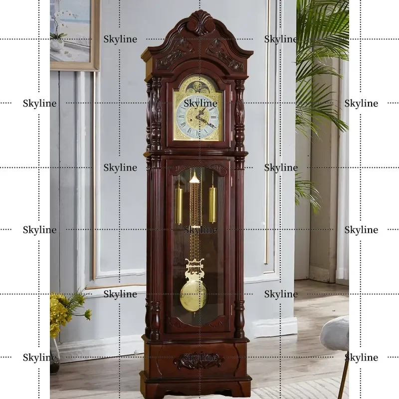 for Polaris Movement Retro Mechanical Floor Clock Vertical Pendulum Living Room Household Old-fashioned European Style Seat