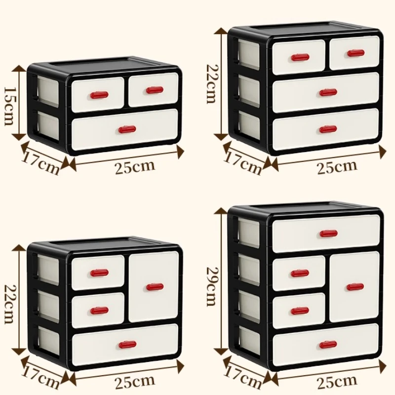 Retro Luxury Desktop Cosmetic Organizer Makeup Storage Box Set Dust Proof Plastic Drawer Cosmetics Organizer Tall Layers Case