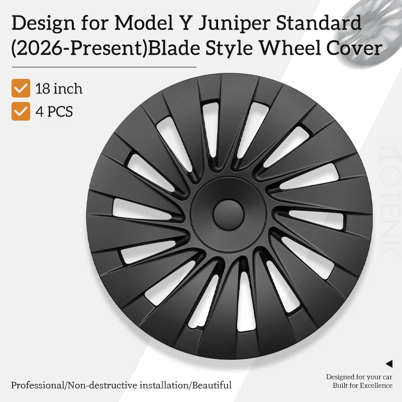 Image of MOTENIO 4er-Set für Model Y Juniper Standard 2026-aktuell 18 Zoll Felgenkappen Ersatz-Radnabenkappen Vollfelgenabdeckung