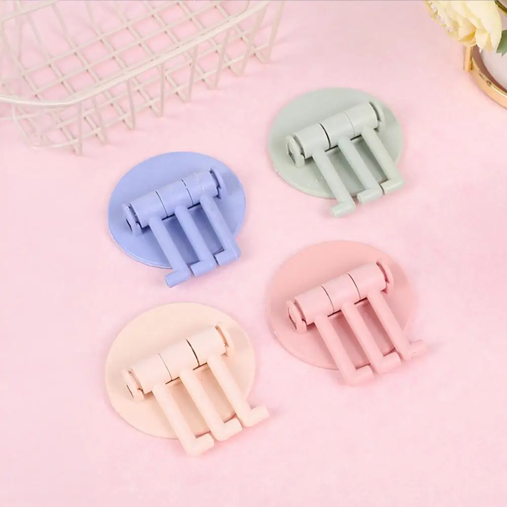 12PCS 6cm Wall Hooks With 3-Branch Rotating Self-Adhesive Waterproof Organizer, Strong Load-Bearing Hooks For Bathroom Kitchen