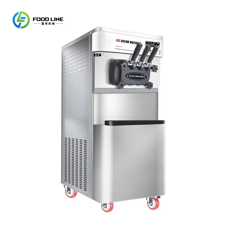 Custom Commercial Instant 3 Flavor Soft Serve Ice Cream Maker Small Home Use Ice Cream Machine