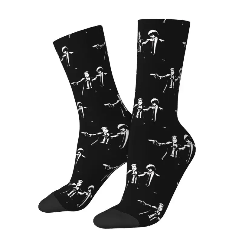 Fashion Printing Pulp Fiction Socks for Women Men Stretchy Summer Autumn Winter Quentin Tarantino Crime Film Crew Socks