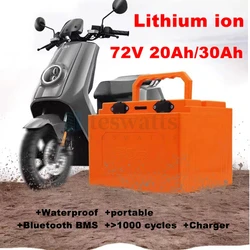 72V 20Ah 25Ah 30Ah  Lithium Li-ion Battery Pack Bluetooth BMS 20S for Electric Scooter Motorcycle Golf Cart Backup Power