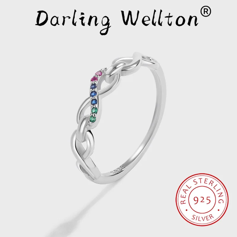 

2022 NEW Classic Rainbow Series Openwork Knotted Number 8 Couple Ring For Women Original Sterling Silve Anniversary Gift Jewelry