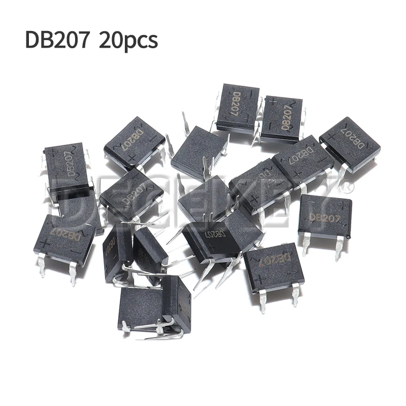 20PCS DB207 Bridge Rectifier DIP4 1000V 2A DB207S Power Diode Rectifiers Electronic Components IC