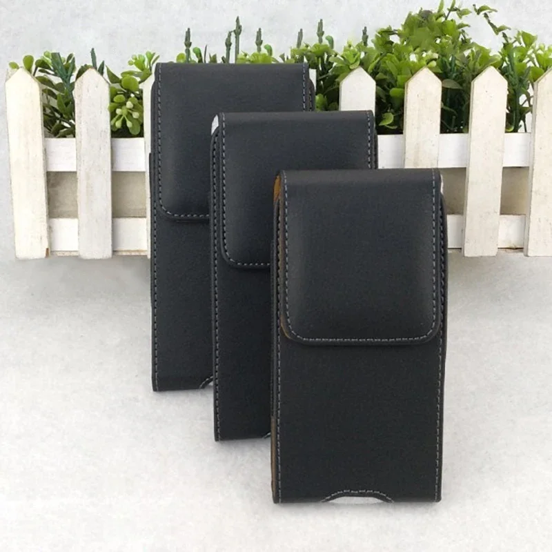 Mobile Phone Leather Holster Vertical Phone Waist Bag Men Belt Waist Phone Pouch Men Travel Sports Belt Bum Phone Pouchs