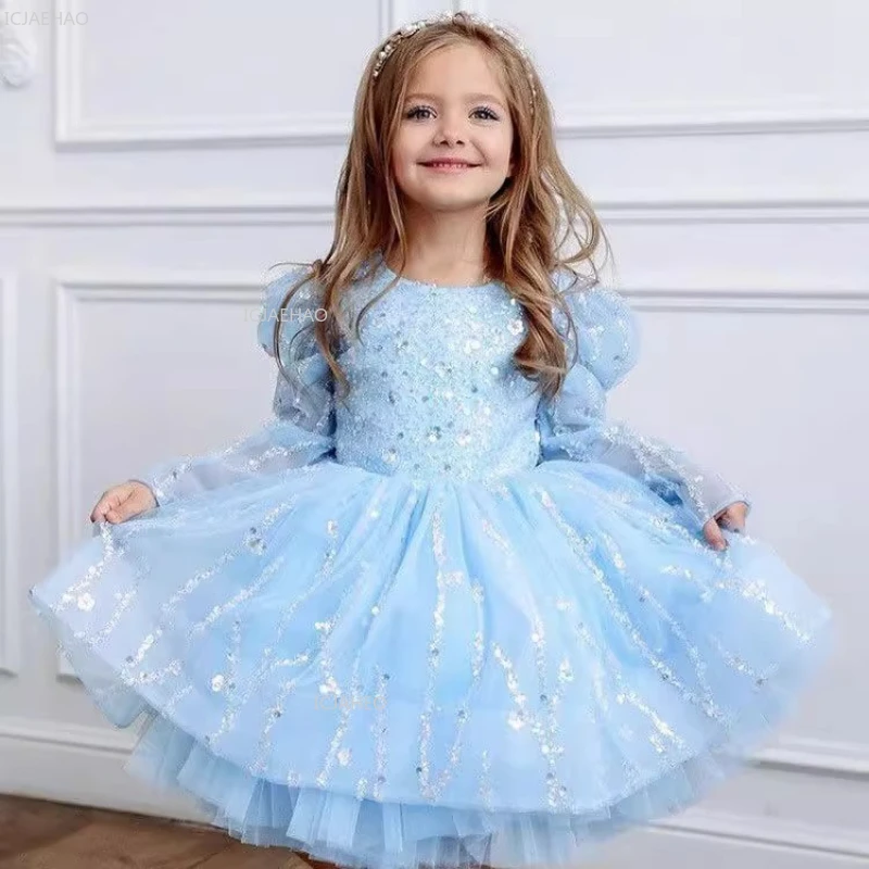 Kids Flower Girl Wedding Dress Princess Party Gown Birthday Clothes Piano Performance Pageant Formal Evening Children Dresses