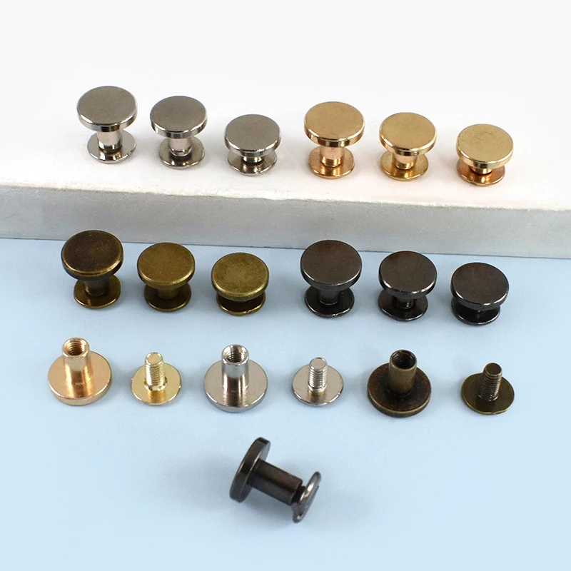

50Pcs 5-8mm Flat Head Rivet Screws Nail Buckles for Bag Clothes Rivets Buckle Book Notebook Button DIY Hardware Accessories