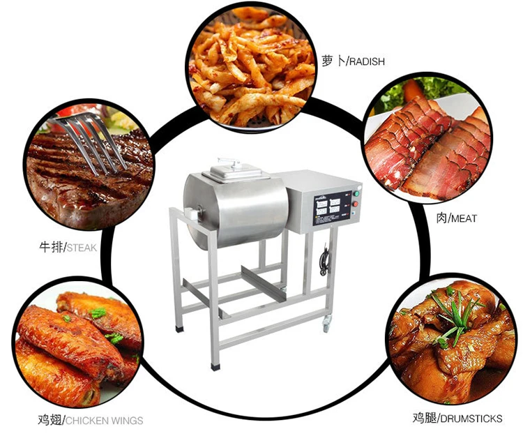 Commercial 304 Stainless Steel Balance Flavored Vacuum Marinating Restaurant Meat Tumbler Chicken Vacuum Marinating Machine