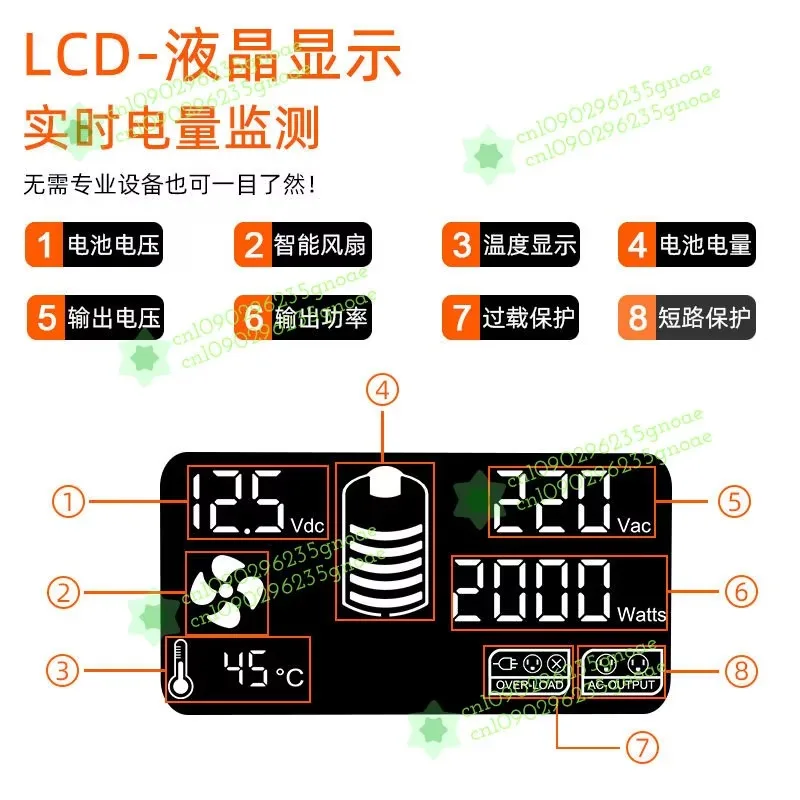 12V 24V 48V To 220V 230V LCD Display Auto Accessories Power Pure Sine Wave Inverter Converter For Home Camping And RV