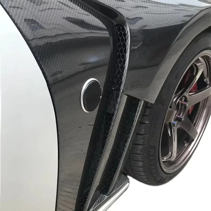 Customized Black Honeycomb Carbon Fiber Front Vented Bumper Fender for 370Z Z34 2010 Carbon Fenders Vent Bodykit Upgrade 3