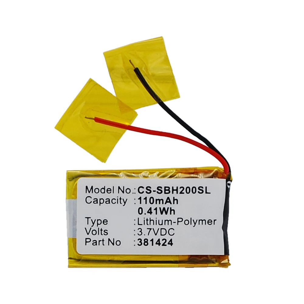 Cameron Sino Wireless Headset Battery For Fit Model Sony SBH-20 Part Number For Sony 381424 AHB441623 Type Li-Polymer