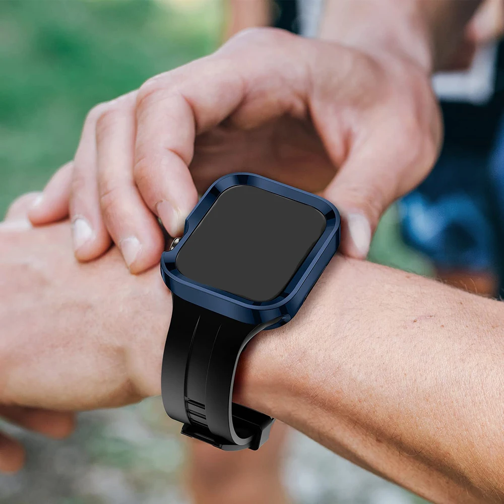 Apple Watch用の頑丈な保護ケース,耐衝撃性,耐衝撃性,合成皮革,iwatchシリーズ9,8,7, 6,5,4,se,40mm, 41mm, 44mm 45mm、49mm