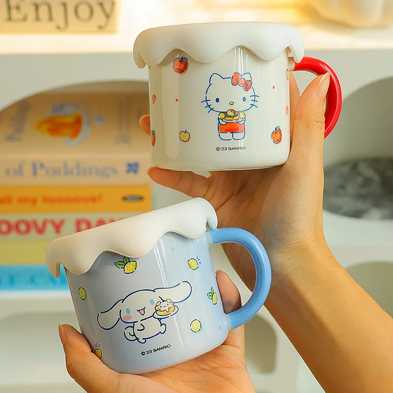 

Симпатичные керамические кружки Hello Kitty Cinnamoroll. Закрытая керамическая домашняя персонализированная чашка для кофе с молоком. Изысканные маленькие подарки