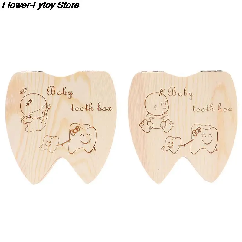 

1pc Wood Baby Girl Boy Tooth Organizer Boxes Save Deciduous Teeth Storage Keepsakes Collecting Baby Gift