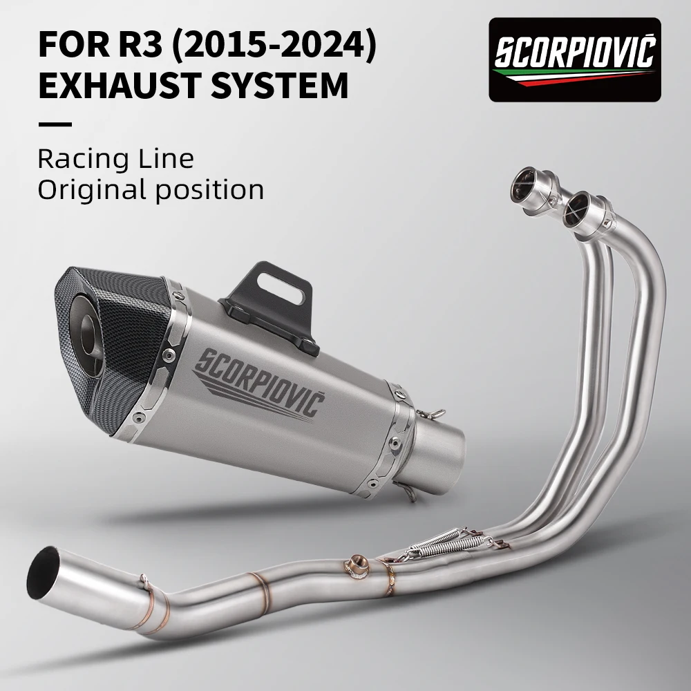 

Slip On Exhaust For R25 R3 MT-03 2021 2022 2023 2024 Years Motorcycle Exhaust Full Systems Modified Front Header Pipe