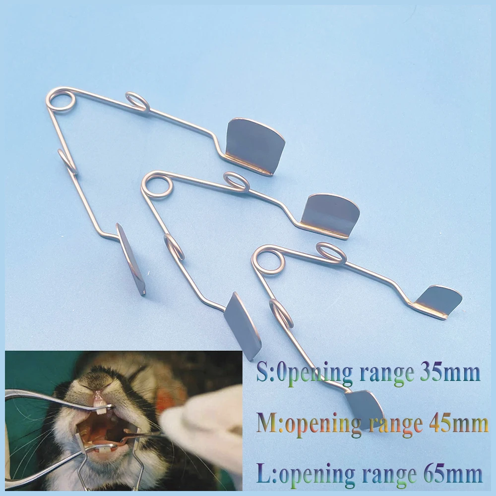 Dental Rodent Opener Buccal Cheek Dilator Wire Mouth Gag Spring Stainless Steel Chinchillas Rabbit Vets Oral Cavity Instruments