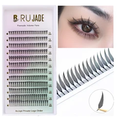 RUJADE Premade Volume Fans Fairy Anime Spikes Lashes Fluffy Manga Eyelash Extensions lightweight