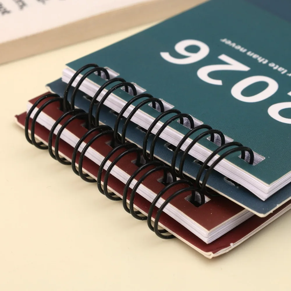 미니 심플 캘린더 2026 소형 책상용 캘린더 창의적인 코일 카피바라 판다 데스크탑 플래너 캘린더 사무용 문구 2025-2026