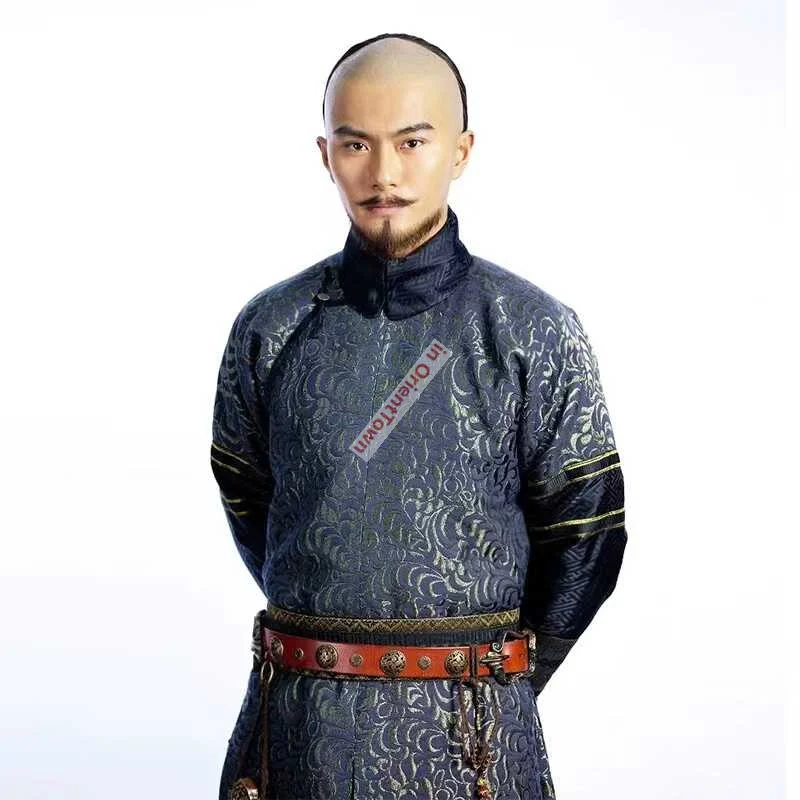 Manchu Royal Garment Dragon Robe Peking Forbidden City Performance Attire Movie TV Ancient China Qing Dynasty Prince Gown view 2