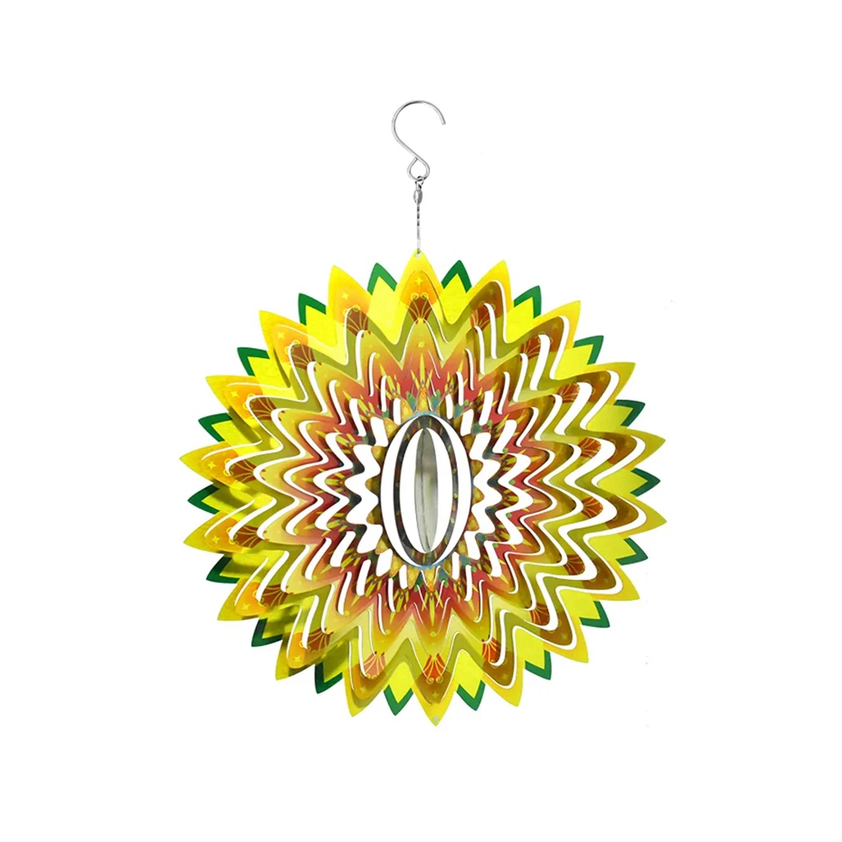 

Sunflower Wind Spinners-12 Inches 3D Reflective Hanging Wind Spinners 3D Garden Sculpture Spinners Outdoor Hanging Decor