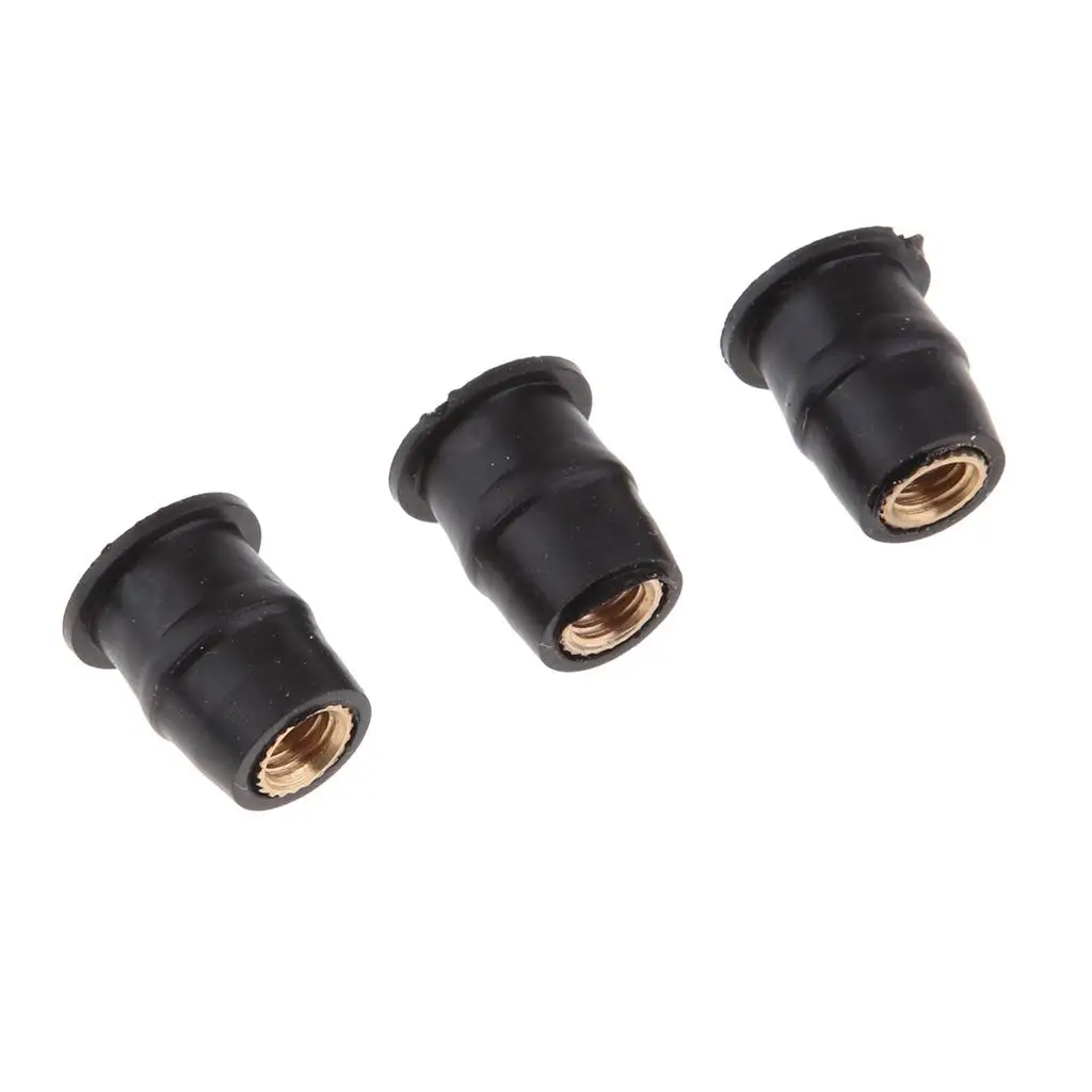 M5 Motorcycle Windscreen Rubber Well Nuts Black Flanged Sleeve Vibration Resistant Fairing Nut for Motorbike Accessories