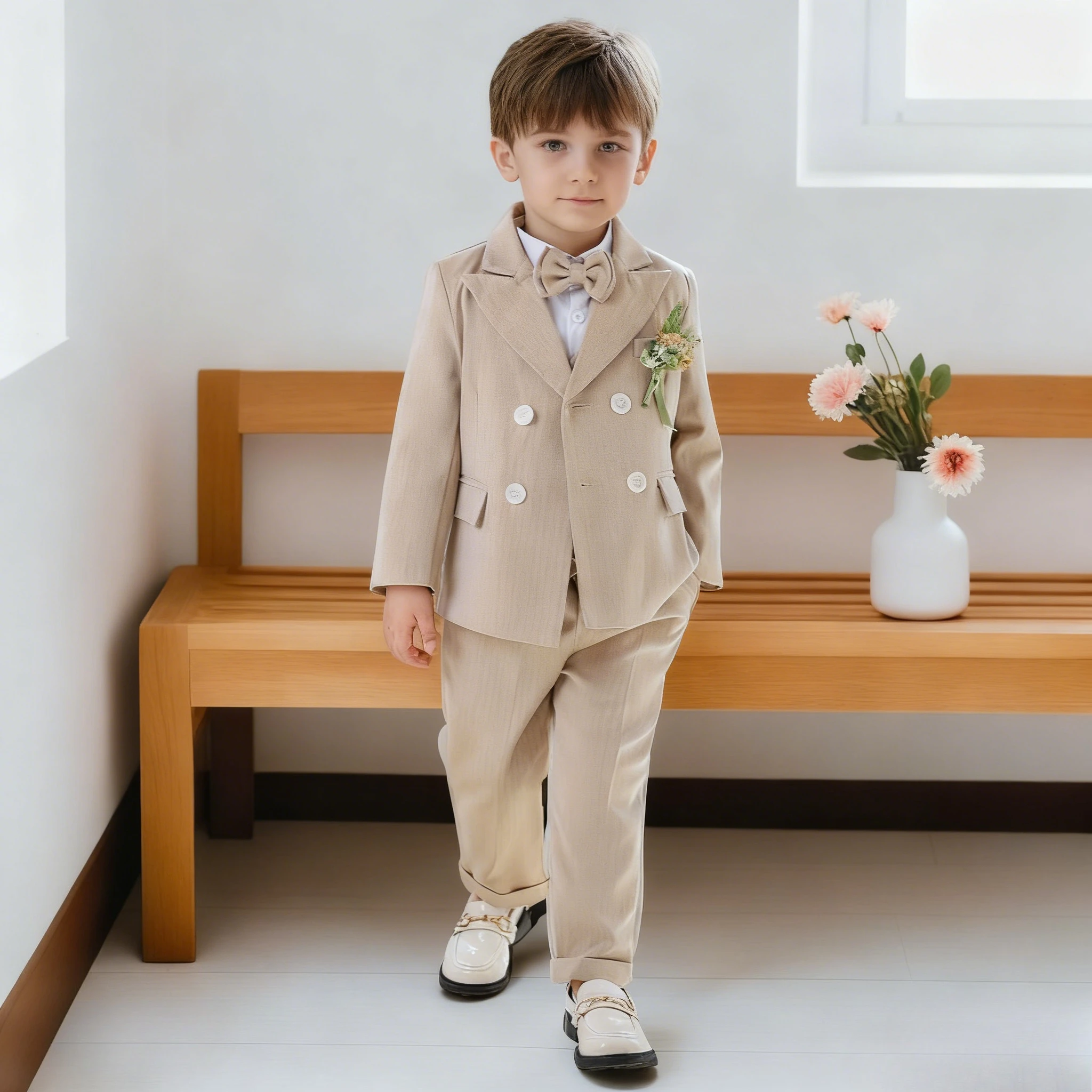 

Kids Suit Set Fall Wedding Pageant Blazer & Pants for Boys 1st Year Birthday Photo Shoot Tuxedo Christmas Family Portrait Outfit