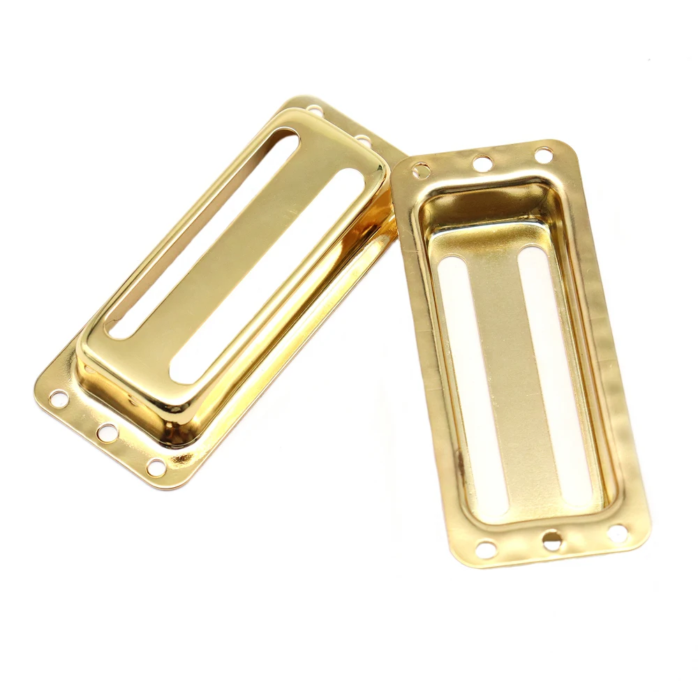 2pcs Metal Guitar Humbuckers Pickup Cover Two Slot Case Brass Humbuckers for Electric Guitars Gold/Sliver