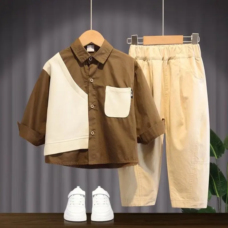 

Boys Spring Autumn 2-piece Suit Sweatshirt Sporty Style Trendy Clothes New 2025 Children's Fashion Outfit