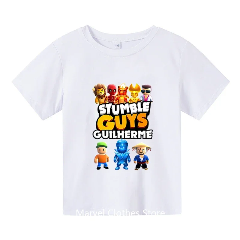 Stumble Guys Tshirt dla dzieci chłopcy dziewczęta koszula w stylu Harajuku kreskówki śmieszne t-shirty środa Stumble Guys odzież dziecięca