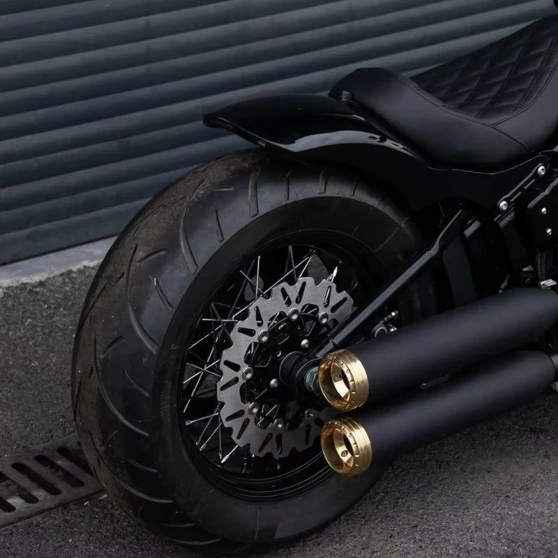 180/200mm Tire Short Rear Fender with Lights Plug for 2018-2025 Softail Street