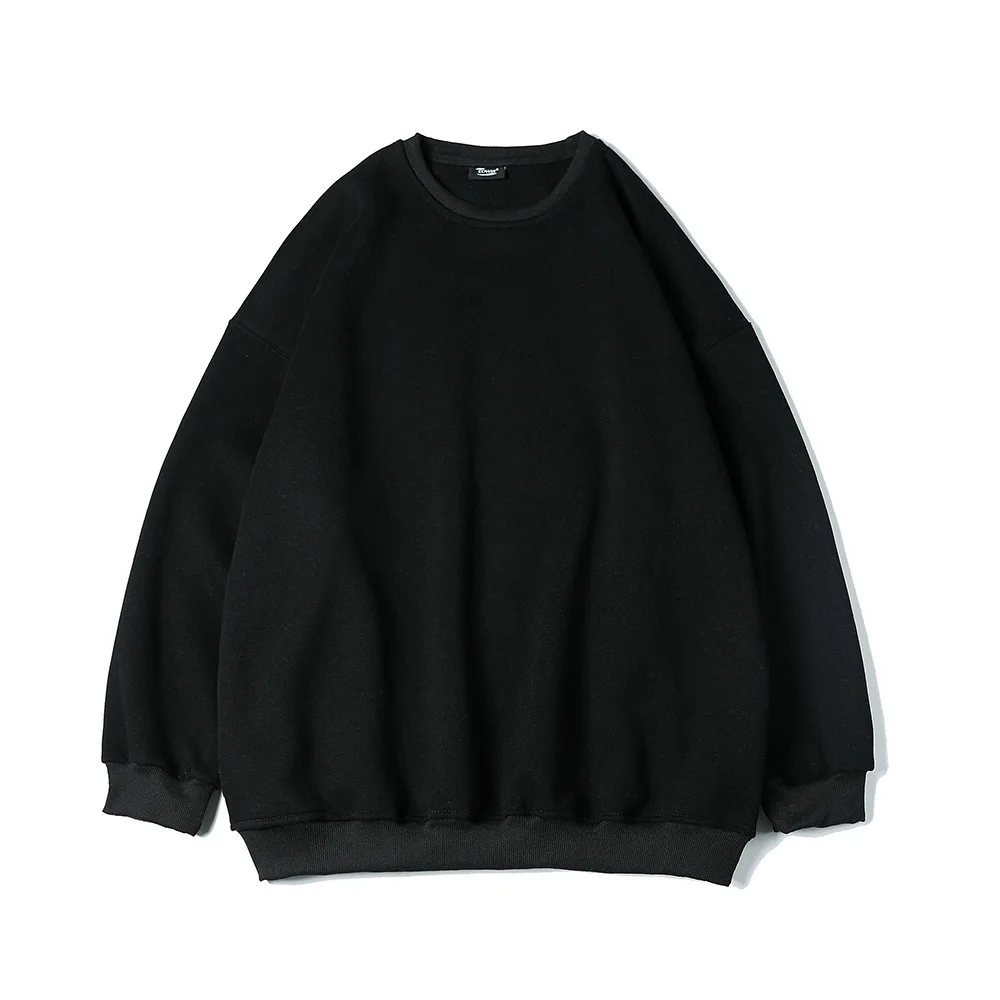 Hoodies O Neck Men Sweatshirts Long Sleeve Pullover Sweatshirt Solid Loose Basics Casual 2024 Slight Strech Winter Sports