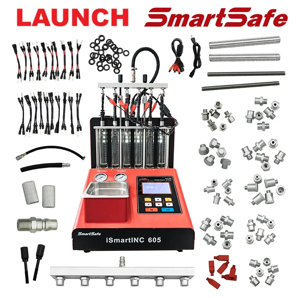 For Launch Smartsafe CNC605A GDI Injector Cleaner 6 Cylinder Ultrasonic On-Vehicle Cleaning and Testing Machine CNC605A