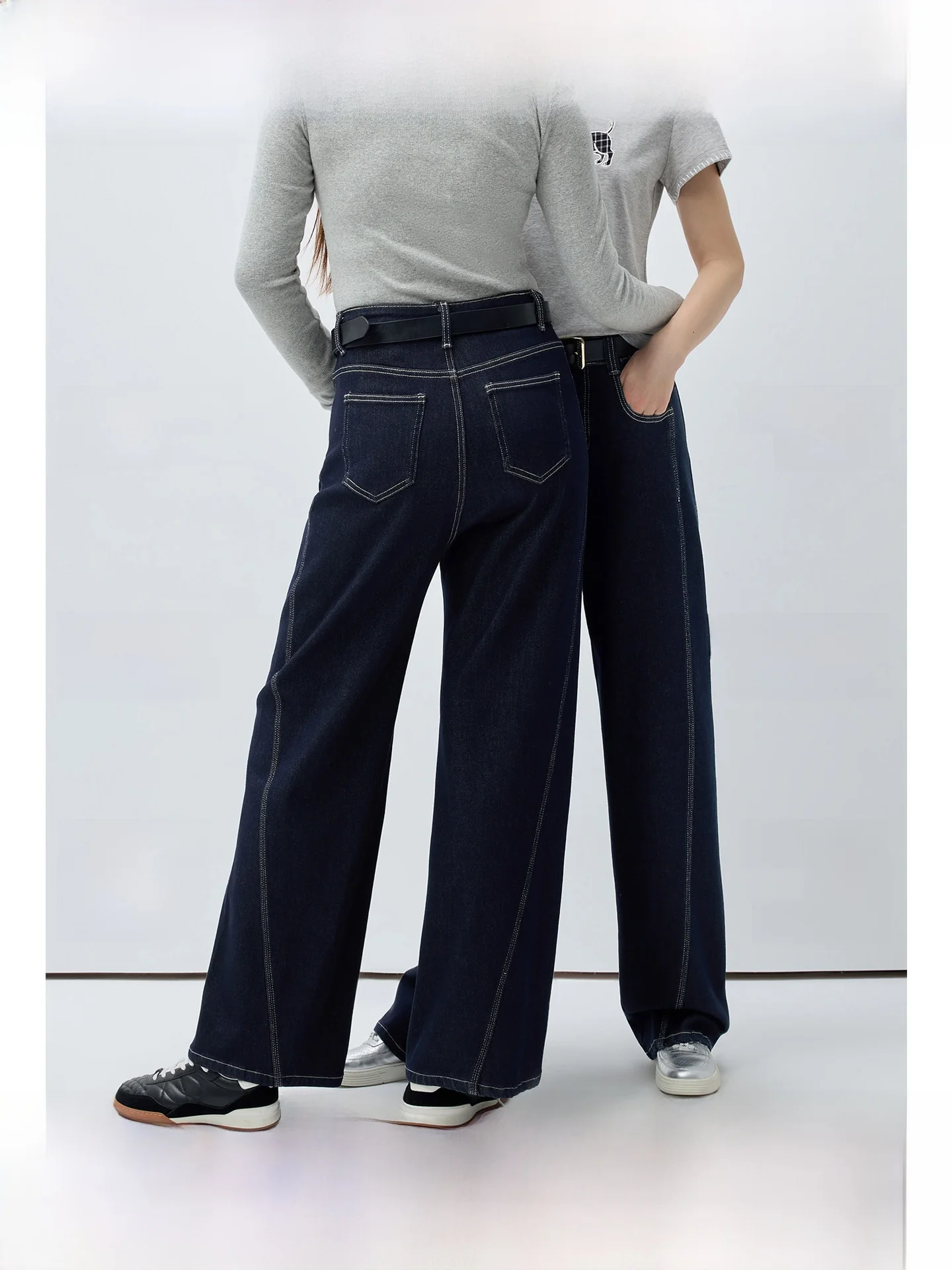 

High Waist Straight Leg Wide Leg Jeans Slimming Effect plus Size Women's Spring New Sle Comfortable Fit Classic Blue Denim