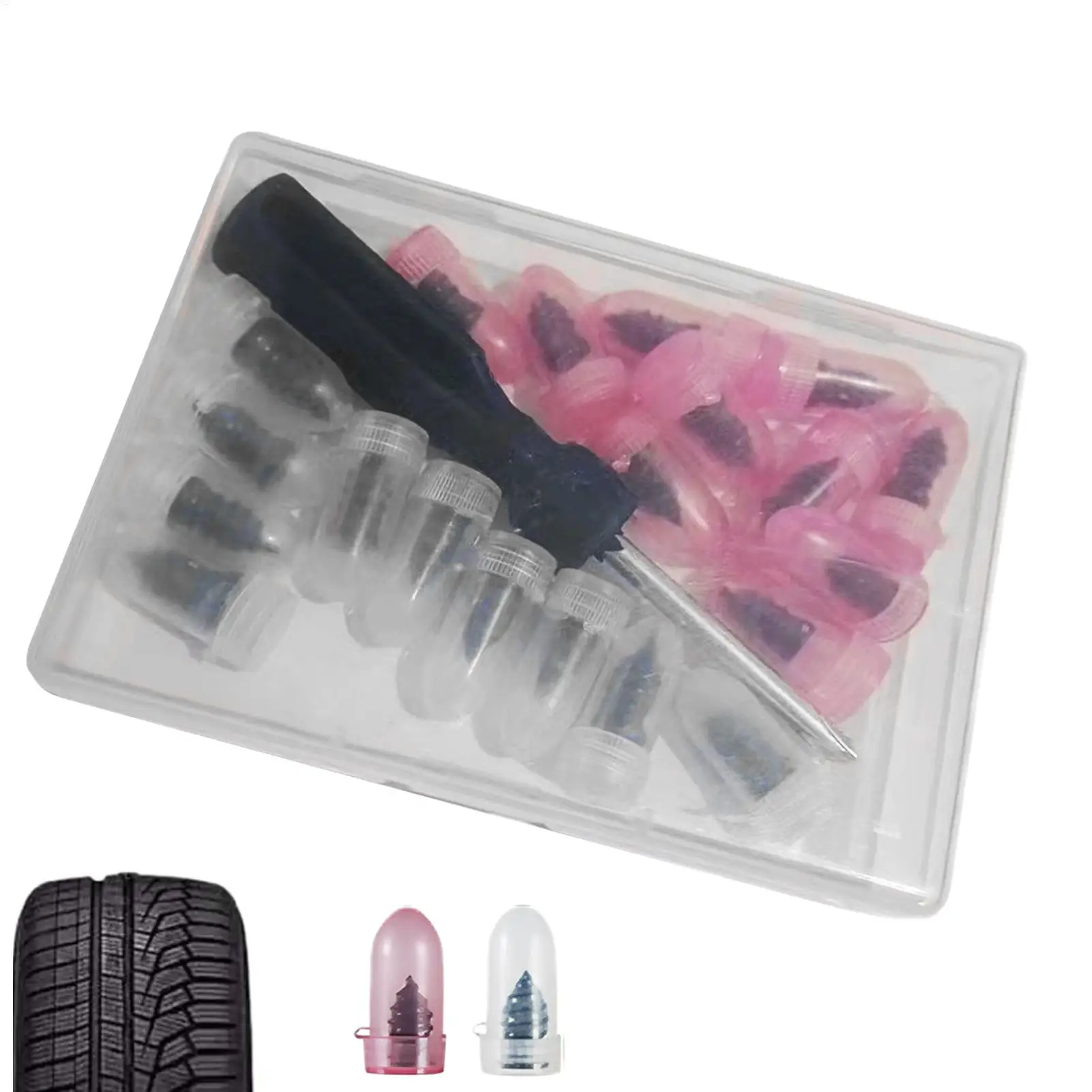 

Набор для ремонта бескамерных шин: универсальные резиновые шипы-гвозди для вакуумного ремонта шин, инструменты и аксессуары для мотоциклов и грузовиков