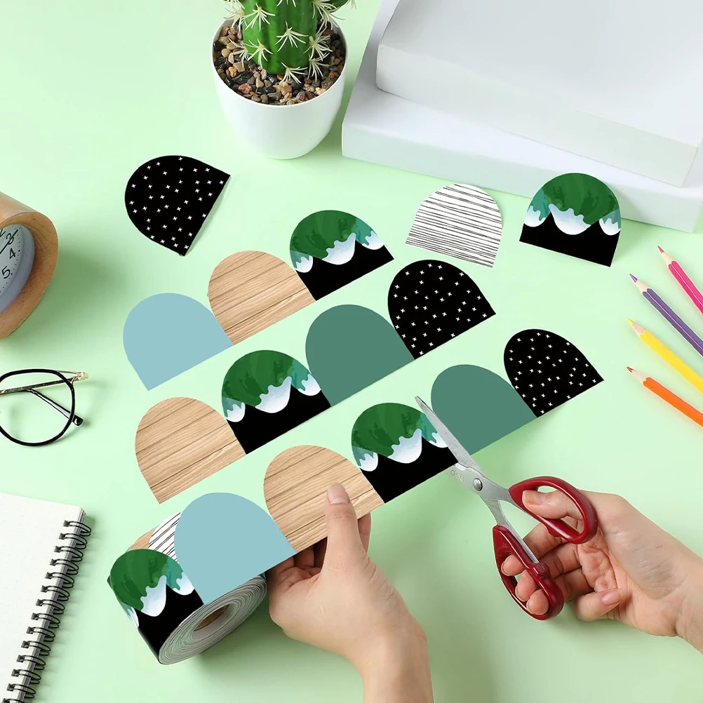 

Bulletin Board Decorative Stickers Border Trim Arch Classroom Office Home Chalkboard Mountain Theme