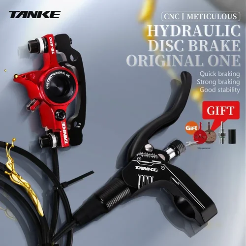 Imagen 2 del producto TANKE MTB bicicleta freno de disco hidráulico pinza de presión de aceite abrazadera freno 160mm mango trasero delantero un pilar B CNC bicicleta upgra
