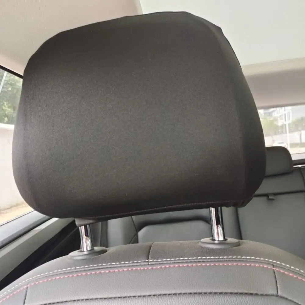 Durable Dirt-proof Car Headrest Cover Elastic Non-Slip Seats Cover Solid Color Practical Car Interior Accessories