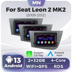 Carplay Android Auto Car Radio for Seat Leon 2 MK2 2005 2006 2007 2008 2009 2010 2011 2012 Multimedia Video Player GPS BT Stereo
