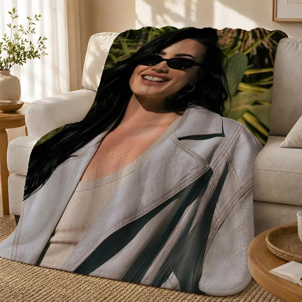 Demi Lovato Hotel Room Comfort Autumn Bold Movie Night Comfort Fine Texture Couch Nap Throw