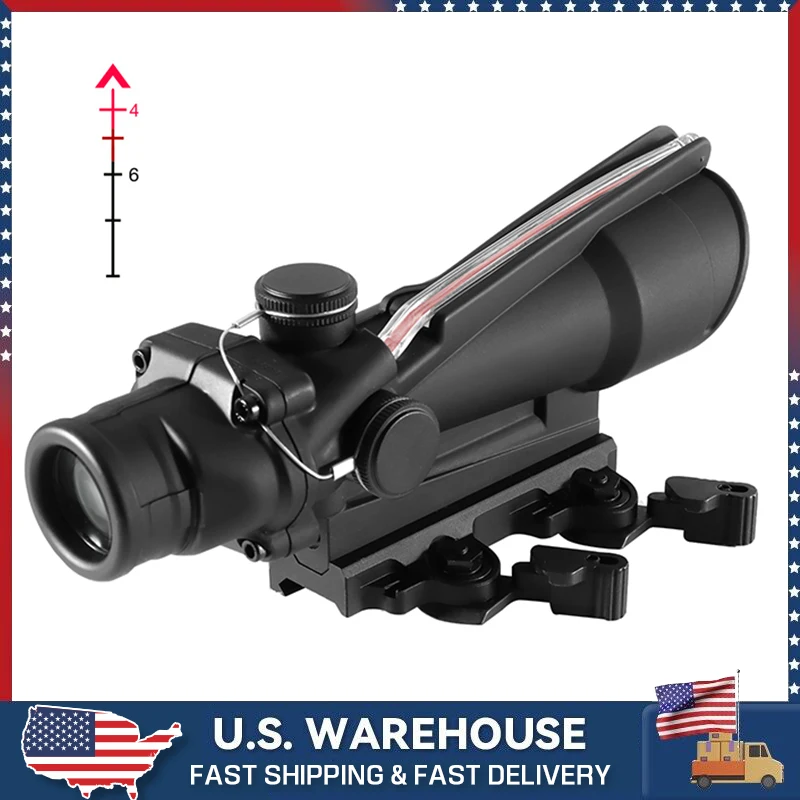 

Оптический прицел TA11F 4x32 мм для охоты с оптоволоконной подсветкой и гравированной сеткой, тактический прицел с красной точкой