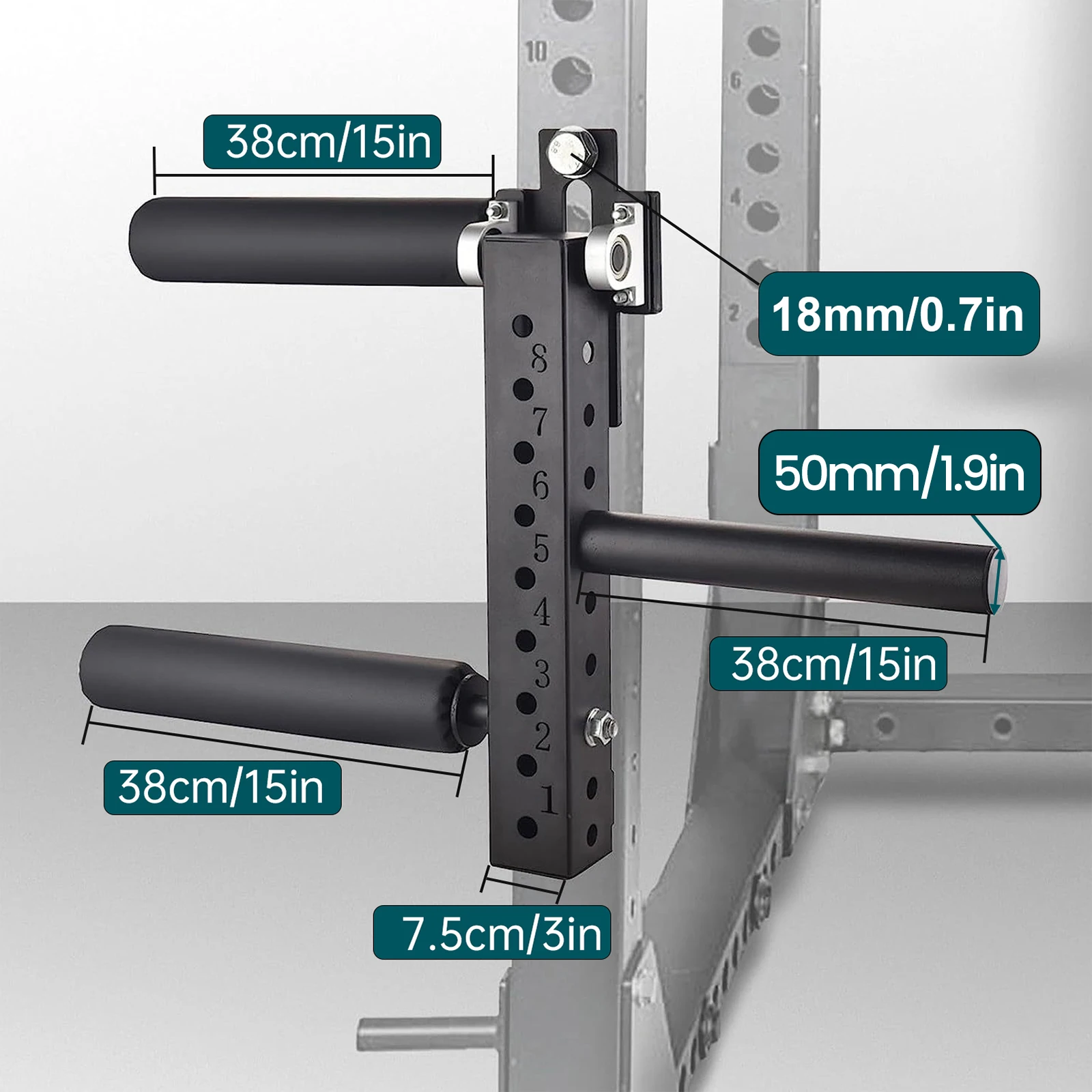 

Leg Extension & Curl Attachment for Squat Rack, Adjustable Home Gym Machine-Targets Quads,Hamstrings,Glutes (Leg Muscle Groups)