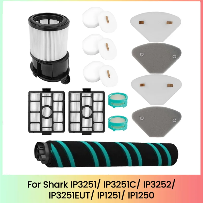 RMWIN-Main Brush HEPA Filter Kit For Shark IP3251/IP3251C/ IP3252 /IP1251 Vacuum Attachment With 2 Odor Neutralizer Cartridge