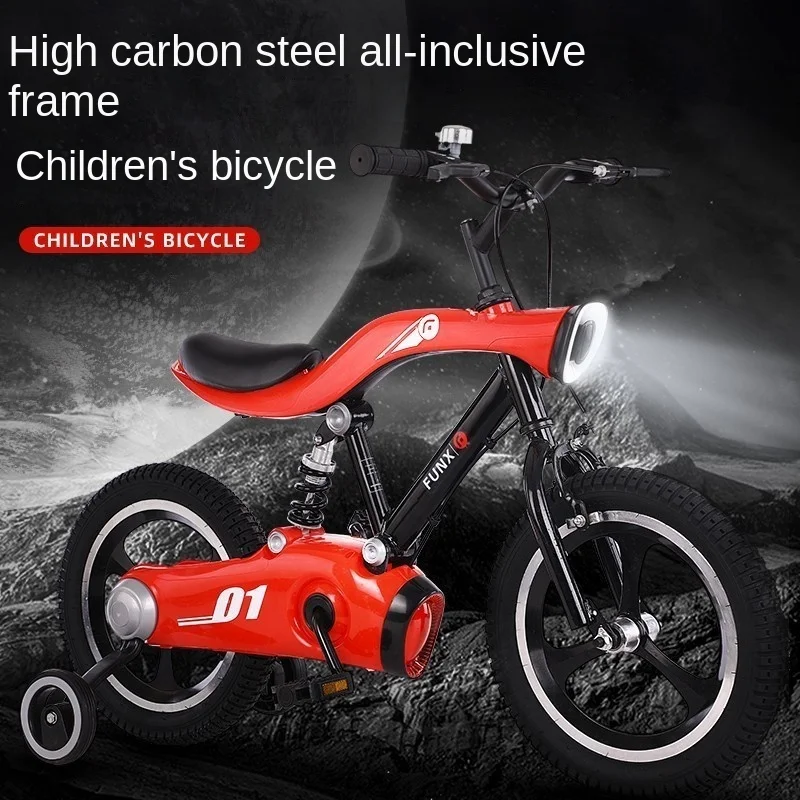 Integrated Wheel Painted Bicycle for Children High Carbon Steel Aluminum Alloy Music and Lighting Aged 3-6 12 Inch DropShipping