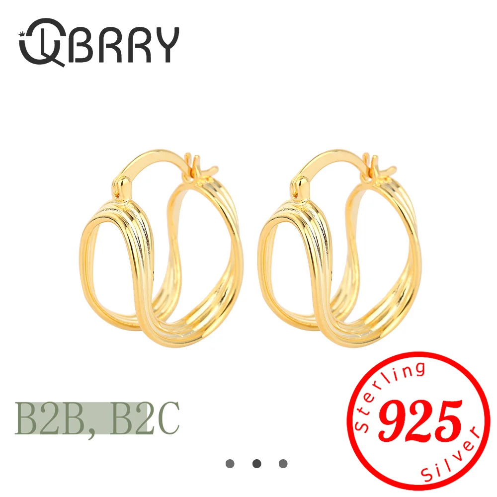 

Fashion Round Hoop Earrings for Women Men Simple Geometric Gold Color Circle Dangle Earrings Jewelry 925 Sterling Silver