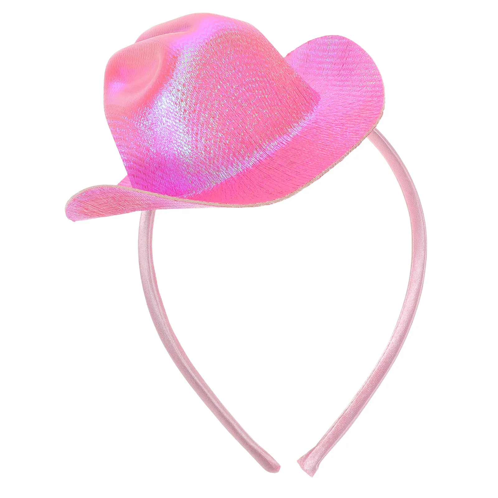 미니 카우걸 모자 머리띠 글리터 웨스턴 스타일 생일 파티 의상 어린이 성인 코스프레 디스코 웨스턴 카우보이 머리띠